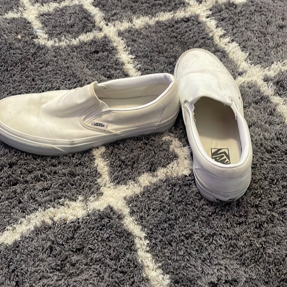 white slip on vans